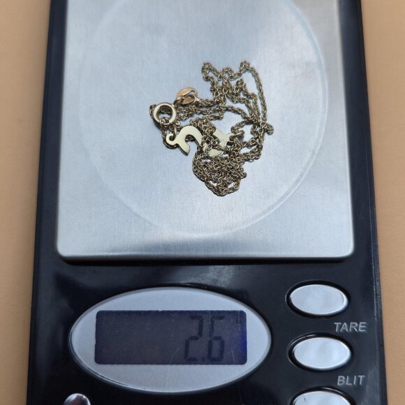 18.5 Inch Gold Over Sterling Silver Letter S Chain Necklace A5995 - Picture 6 of 6